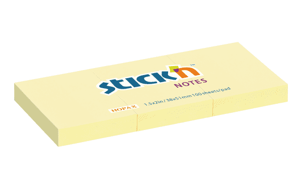 Lepící bloček 38x51 3ks po 100ks žlutý
