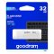 Goodram USB flash disk, USB 2.0, 32GB, UME2, bílý, s krytkou