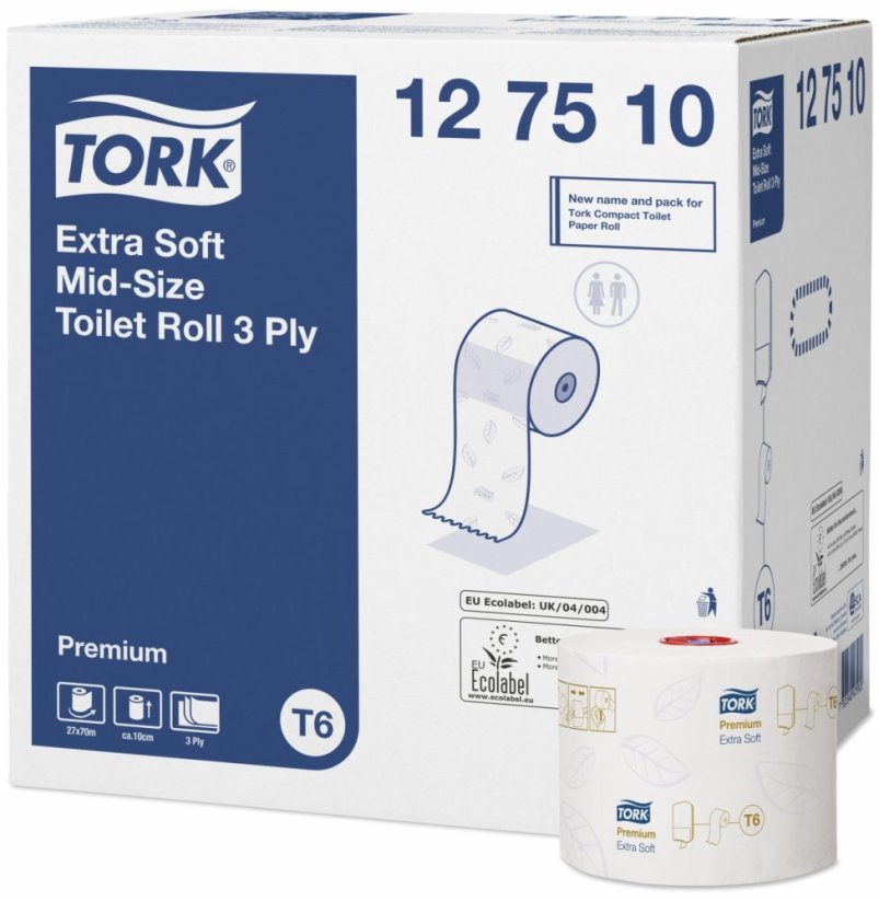 Tork 127510 toaletní papír Mid Size 3vr. extra jemný