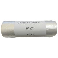 Sáček do koše 63x74 60l /50ks čirý
