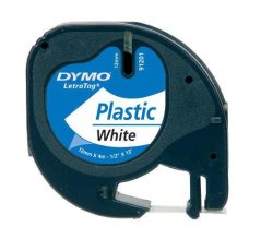 Dymo páska LetraTag 12x4mm plast černý tisk/bílý podklad