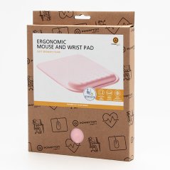 Podložka pod myš a zápěstí, Powerton Ergoline Dark Edition, ergonomická, růžová, pěnová
