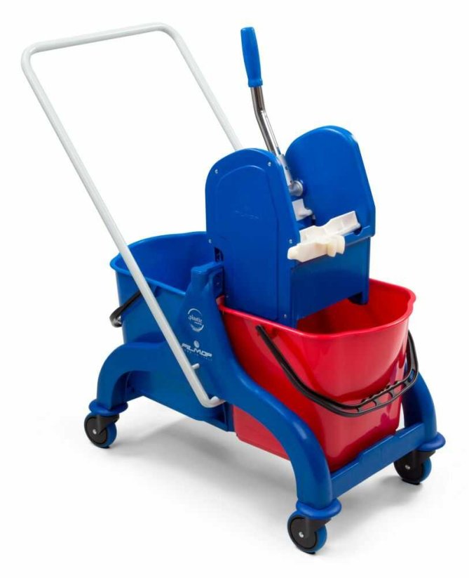Úklidový vozík Fred 2x15l plast, kovové madlo
