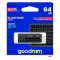 Goodram USB flash disk, USB 3.0, 64GB,, černý, s krytkou