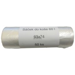 Sáček do koše 63x74 60l /50ks čirý
