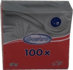 Ubrousky 1vr. 33x33 červené /100ks