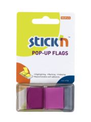 Záložky PopUp průhledné 45x25mm popisovatelné fialové