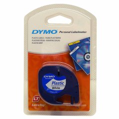 Dymo páska LetraTag 12x4mm plast černý tisk/bílý podklad