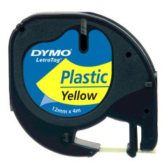 Dymo páska LetraTag 12x4mm plast černý tisk/žlutý podklad