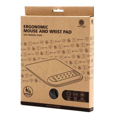 Podložka pod myš a zápěstí, Powerton Ergoline Dark Edition, ergonomická, černá, pěnová