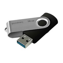 Goodram USB flash disk, USB 3.0, 16GB, UTS3, černý, s otočnou krytkou