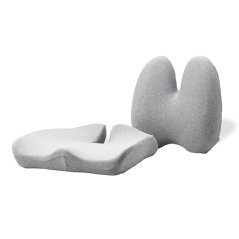 Set bederní opěrky a podsedáku, ergonomický, šedý, paměťová pěna