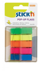 Záložky PopUp průhledné 45x12mm popisovatelné mix