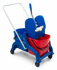 Úklidový vozík Fred 2x15l plast, kovové madlo