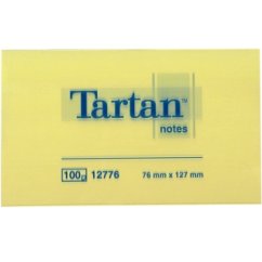 Lepící bloček Tartan 76x127 žlutý
